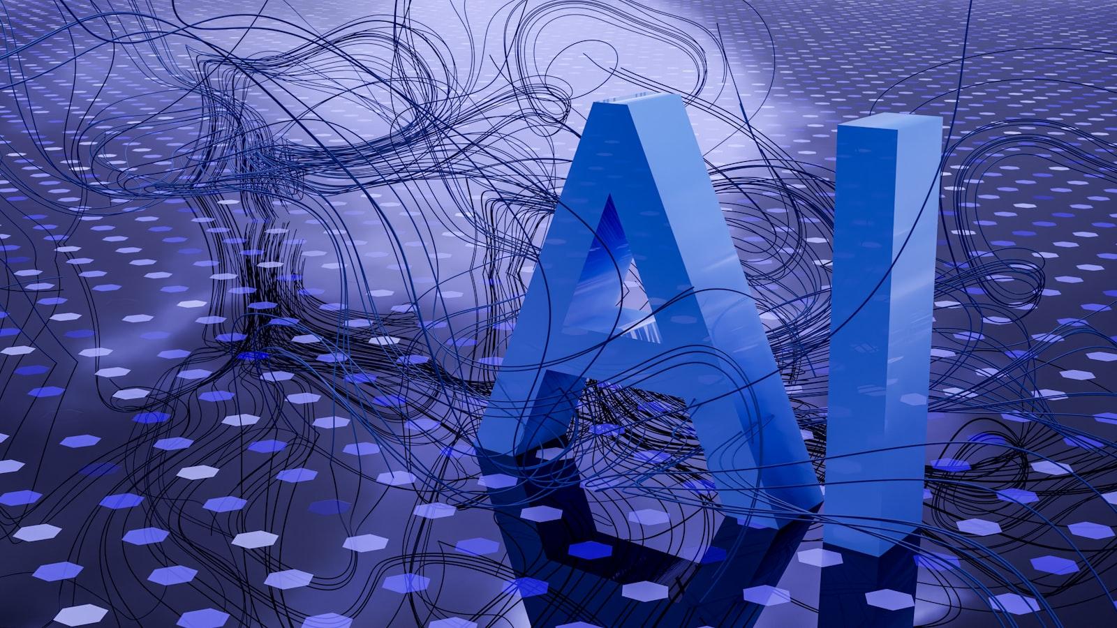 Abstract AI visualization representing ChatGPT audio transcription