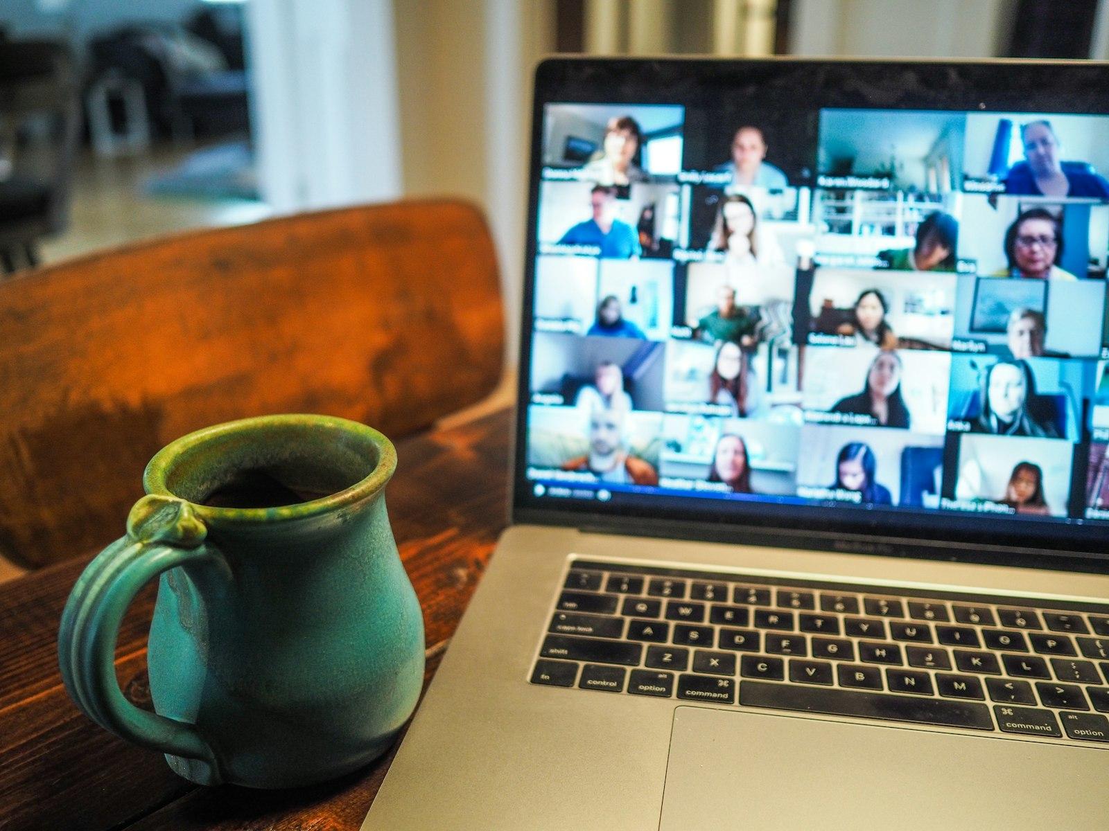 Remote video meeting on a laptop without a transcription bot